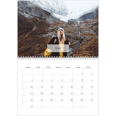 Fotokalender A3 Klassisk (30 x 40 cm) — Klassisk kalender [Mars]