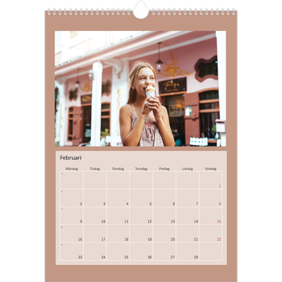 A3 Årskalender — Kalender i jordtoner [Februari]