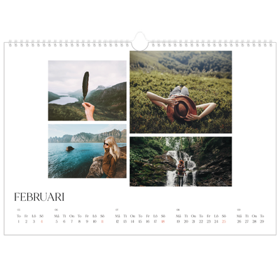 Fotokalender A3 Enkel — Surfing i solnedgången [Februari]