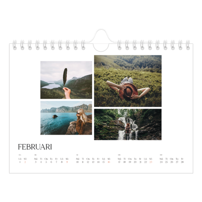 Fotokalender A5 Enkel — Surfing i solnedgången [Februari]