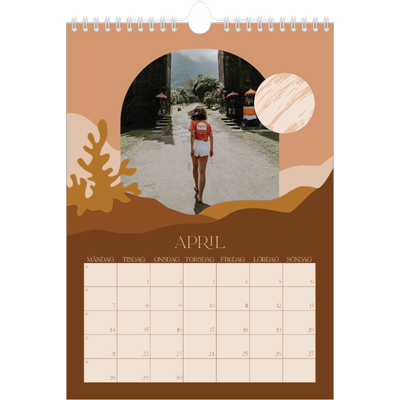 Fotokalender A4 Enkel (20 x 30 cm) — Neutrala berg [April]