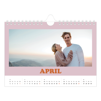 Fotokalender A5 Enkel — Retro ramar [April]