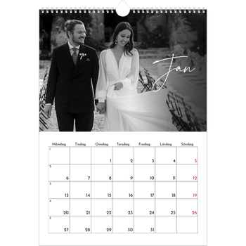 Fotokalender A3 Enkel — Elegant skrift