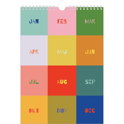 Fotokalender A4 Enkel (20 x 30 cm) — Färgglad kalender [omslag]