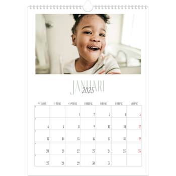 Fotokalender A3 Enkel — Flera typsnitt