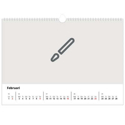 Fotokalender A3 Enkel — Designa din egna fotoprodukt [Februari]