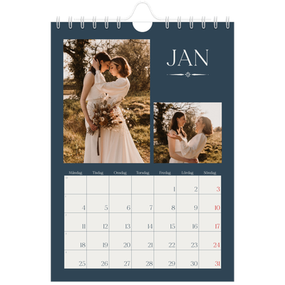 Fotokalender A5 Enkel — Skiffer & seriffer [Januari]