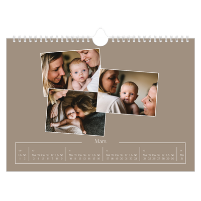 Fotokalender A4 Enkel — Skapade minnen [Mars]