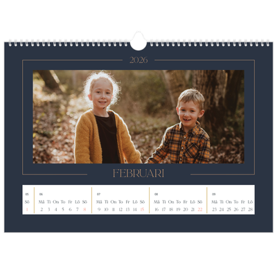 Fotokalender A3 Enkel — Preussisk blå [Februari]