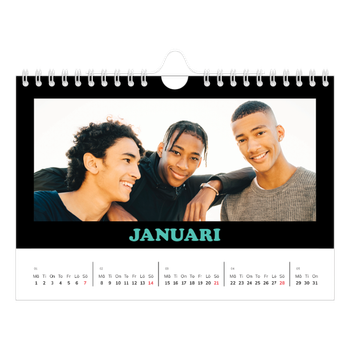Fotokalender A5 Enkel — Rolig typografi