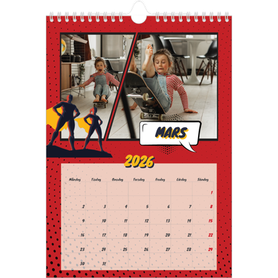 Fotokalender A4 Enkel (20 x 30 cm) — Serietidning [Mars]