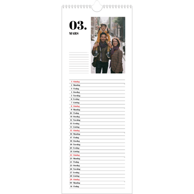 Fotokalender Smal  — Serif och ögonblick [Mars]