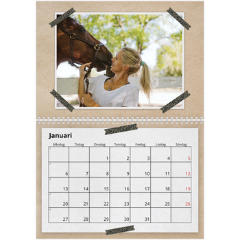 Fotokalender A3 Klassisk — Naturmaterial och tejp