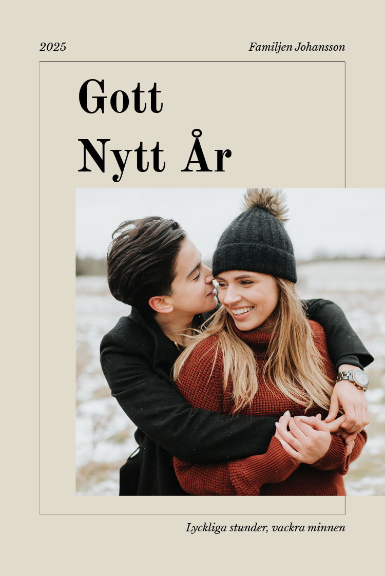 Fotokort — Svart enkel ram