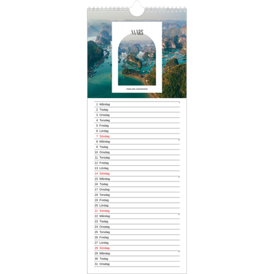 Fotokalender Smal  — Det öppna valvet [Mars]
