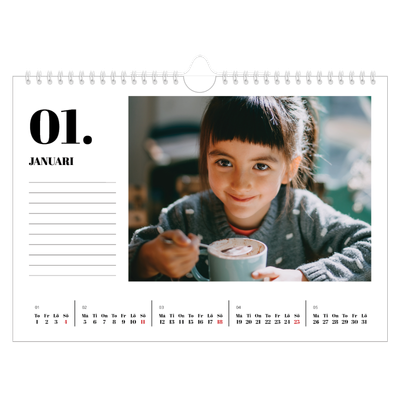 Fotokalender A4 Enkel — Serif och ögonblick [Januari]