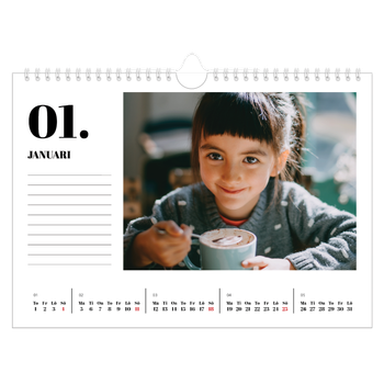 Fotokalender A4 Enkel — Serif och ögonblick