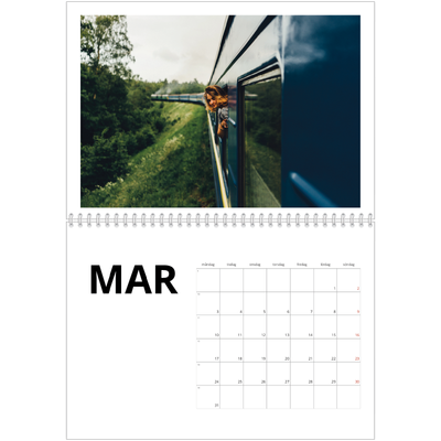 Fotokalender A3 Klassisk (30 x 40 cm) — Vit kalender [Mars]