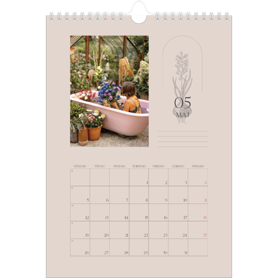 Fotokalender A4 Enkel (20 x 30 cm) — Enkel botanisk [omslag]