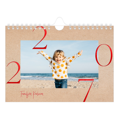 Fotokalender A5 Enkel — Röda detaljer [omslag]