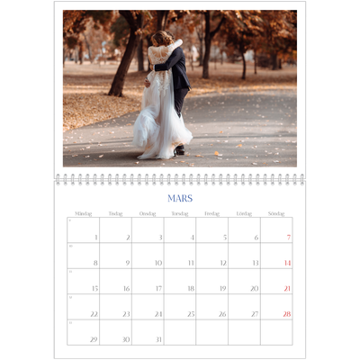 Fotokalender A3 Klassisk (30 x 40 cm) — Koboltklassiker [Mars]