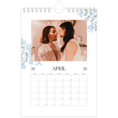 Fotokalender A5 Enkel — Elegant blommig [April]