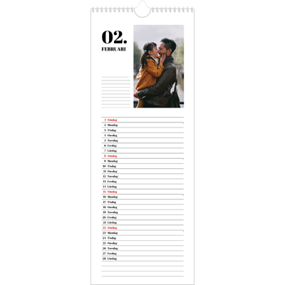 Fotokalender Smal  — Serif och ögonblick [Februari]