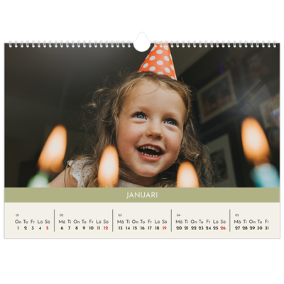 Fotokalender A3 Enkel — Pastellkapitel [Januari]