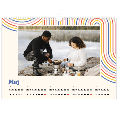 Fotokalender A3 Enkel — Retro ränder [omslag]