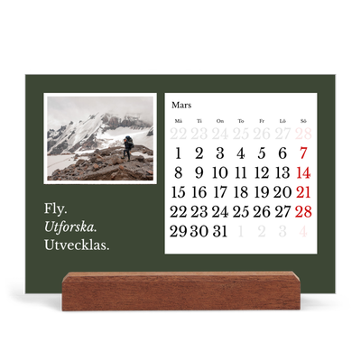 Skrivbordskalender med träställ - Liggande  — Redaktionell Jord [Mars]