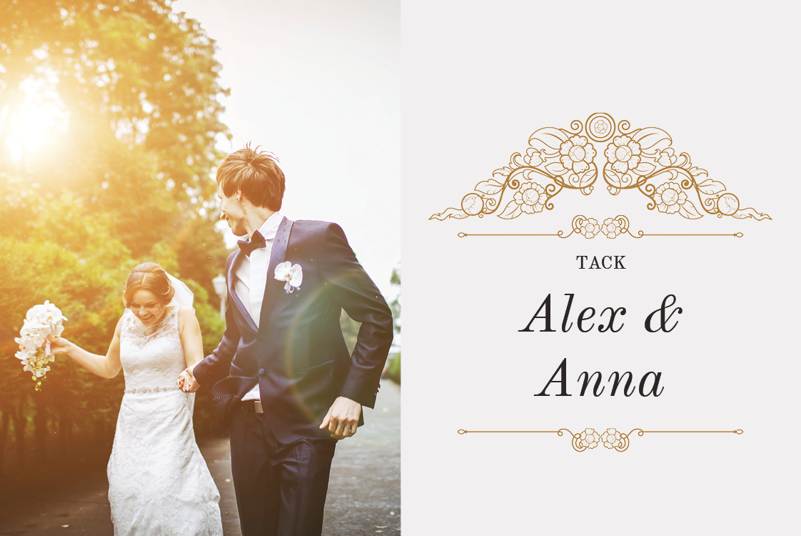 Tack — Vit och guldfärgad klassiker