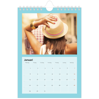 Fotokalender A5 Enkel — Skarpa färger [Januari]