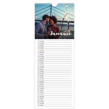 Fotokalender Smal (15x40cm) — Handskrift på bilden