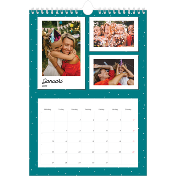 Fotokalender A4 Enkel — Färgglada retro bilder