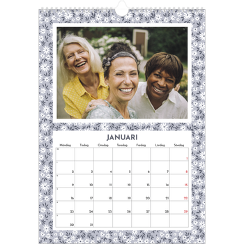 Fotokalender A3 Enkel — Blomstermönster