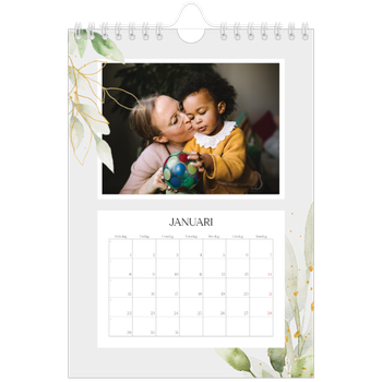 Fotokalender A5 Enkel — Blomster akvarell