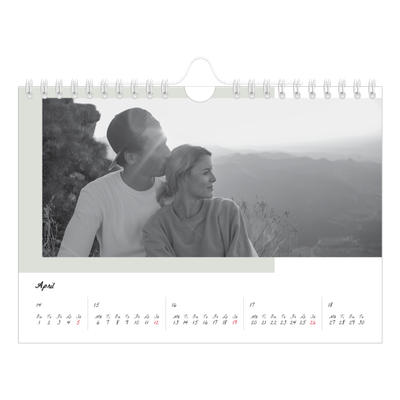 Fotokalender A5 Enkel — Färgglada ramar [April]