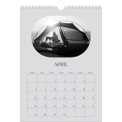 Fotokalender A4 Enkel (20 x 30 cm) — Den öppna vägen [April]