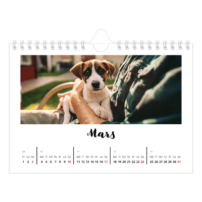 Fotokalender A5 Enkel — Handskriven [Mars]