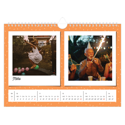 Fotokalender A4 Enkel — Färgglada retro bilder [Mars]