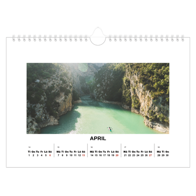 Fotokalender A4 Enkel — Enkel bild [April]