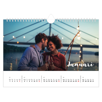 Fotokalender A4 Enkel — Handskrift på bilden