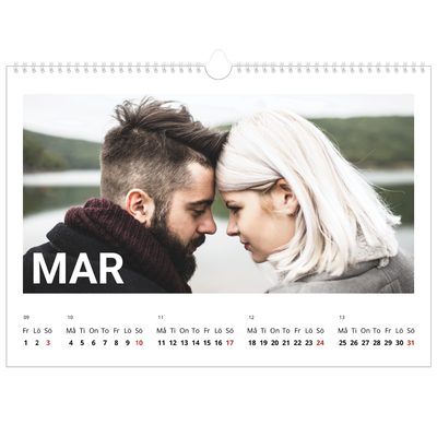 Fotokalender A3 Enkel — Stor månad [Mars]
