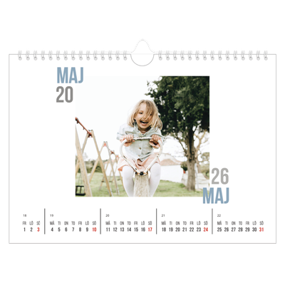 Fotokalender A4 Enkel — Dubblett text [omslag]