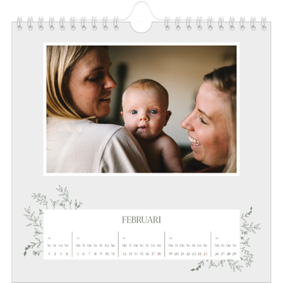 Årskalender kvadratisk — Handritade blommor [Februari]