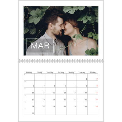 Fotokalender A3 Klassisk (30 x 40 cm) — Stor dato [Mars]