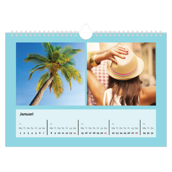 Fotokalender A4 Enkel — Skarpa färger