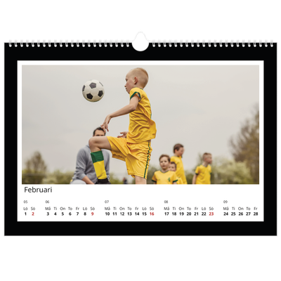 Fotokalender A3 Enkel — Svart bakgrund [Februari]