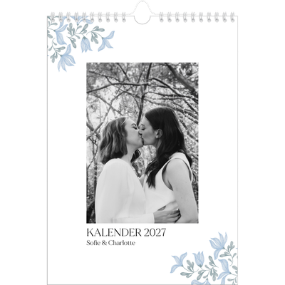 Fotokalender A4 Enkel (20 x 30 cm) — Elegant blommig [omslag]