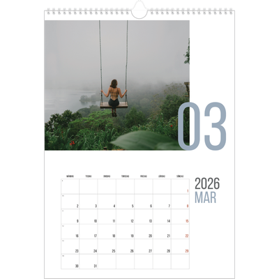 A3 Årskalender — Antal månader [Mars]